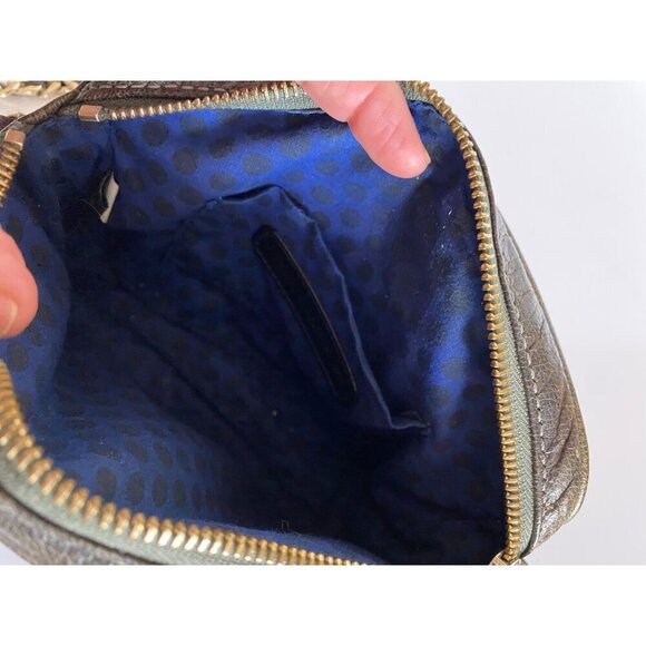 Rebecca Minkoff Leather Studded Crossbody Olive Green Gold Chain Tassel Grunge - Picture 2 of 16